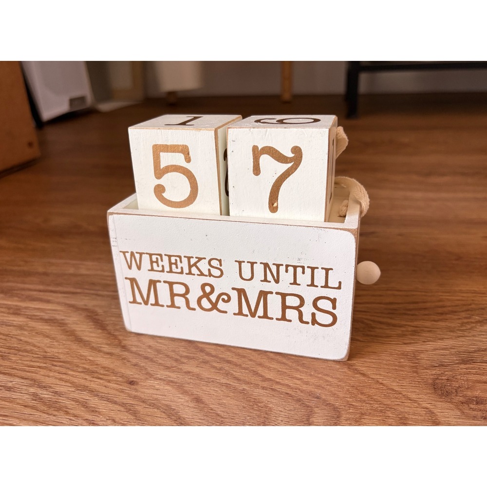 Wedding Countdown Blocks Weeks Days Until Mr & Mrs Primitives by Kathy
